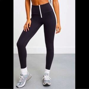 Bandier & Solid And Striped Soleil Zip Front Leggings Size S Scuba Neoprene